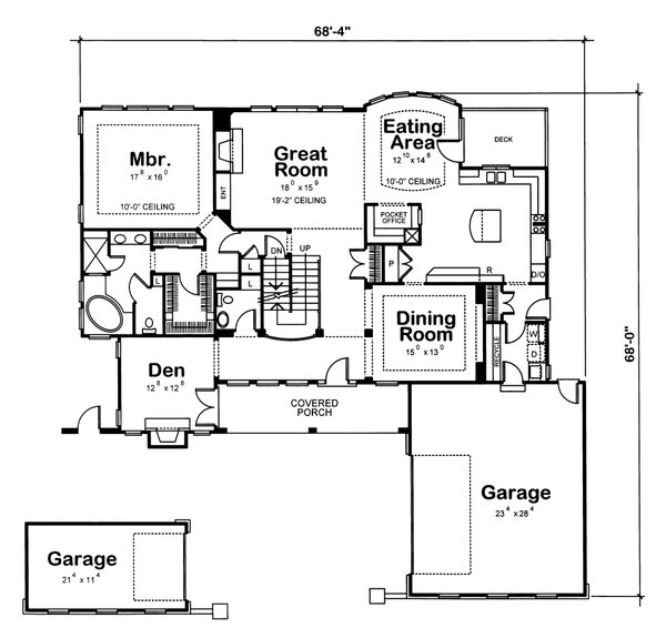 Traditional Style House Plan - 4 Beds 4 Baths 3459 Sq/Ft Plan #20-1555