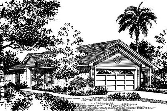 Exterior - Front Elevation for Traditional House Plan #417-114 - 3 bed, 2 bath