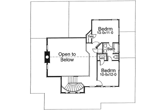 Floor Plan - Upper Floor for Country House Plan #120-134 - 3 bed, 2.5 bath