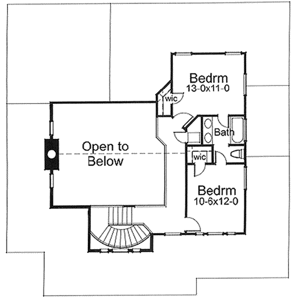 House Plan Design - Country Floor Plan - Upper Floor Plan #120-134