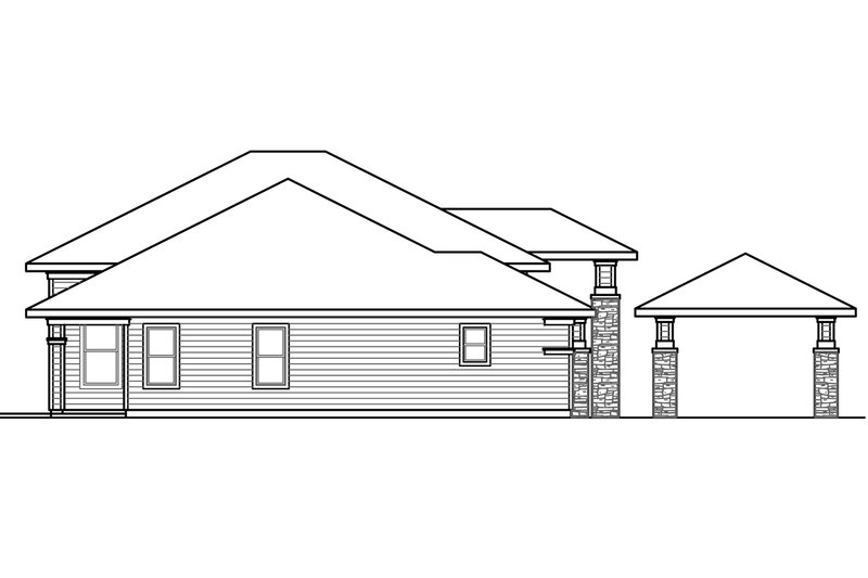 Home Plan - Exterior - Other Elevation for Prairie House Plan #124-665 - 3 bed, 3.5 bath