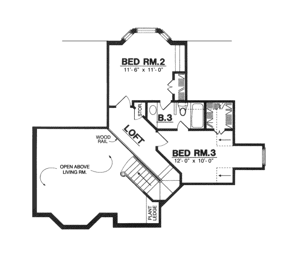 Architectural House Design - Country Floor Plan - Upper Floor Plan #40-118