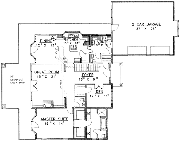 Home Plan - Modern Floor Plan - Main Floor Plan #117-384