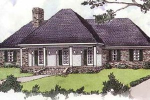 Southern Exterior - Front Elevation Plan #16-136