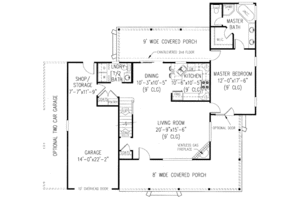 Floor Plan - Main Floor for Country House Plan #11-201 - 3 bed, 2.5 bath