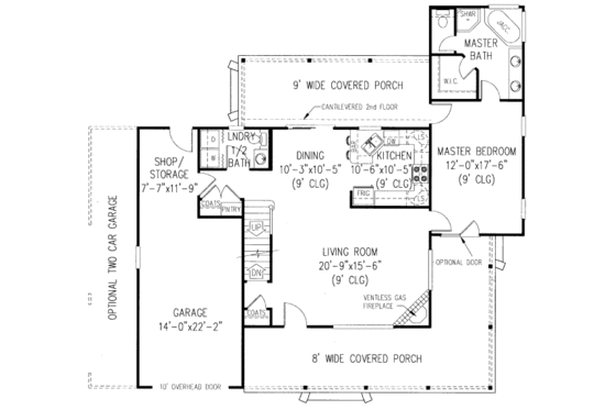 Floor Plan - Main Floor for Country House Plan #11-201 - 3 bed, 2.5 bath