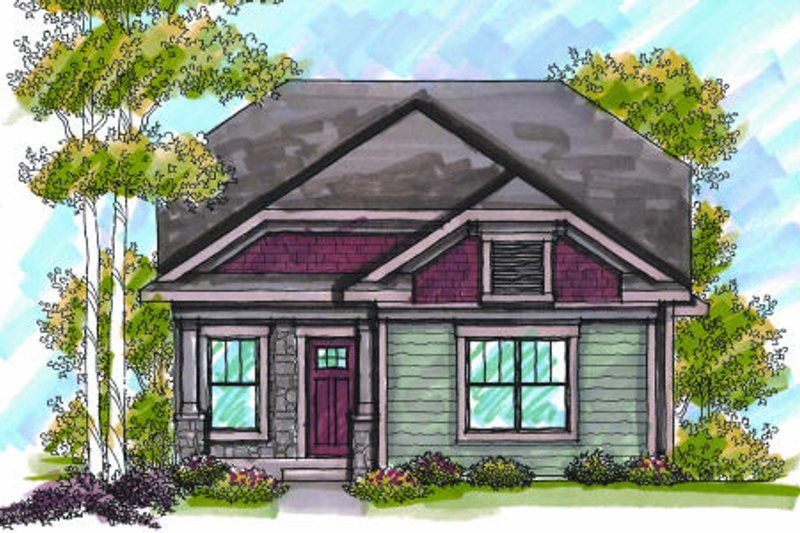 Bungalow Style House Plan - 2 Beds 2 Baths 1250 Sq/Ft Plan #70-963