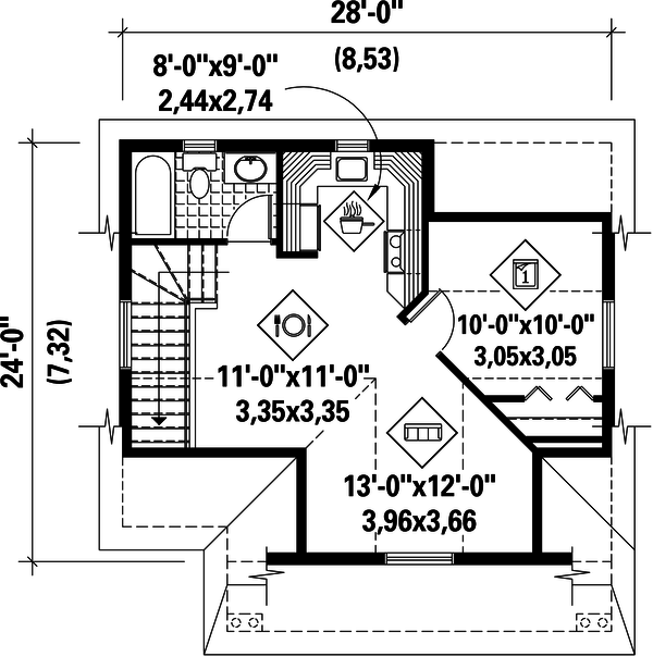 Traditional Floor Plan - Upper Floor Plan #25-4755