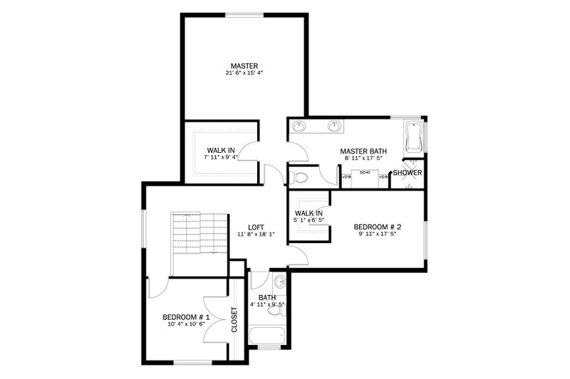 Dream House Plan - Floor Plan - Upper Floor for Traditional House Plan #1060-154 - 3 bed, 2.5 bath
