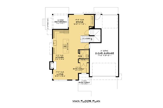 Floor Plan - Main Floor for Contemporary House Plan #1066-288 - 4 bed, 4 bath