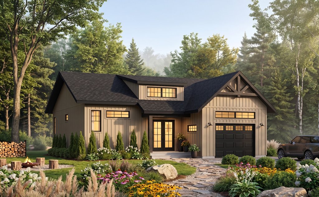 Exterior - Front Elevation 2 for Craftsman House Plan #23-2304 - 2 bed, 1 bath