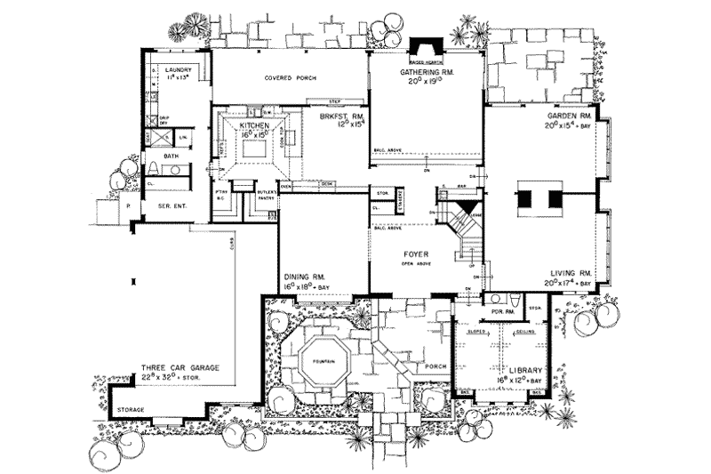 Dream House Plan - Floor Plan - Main Floor for Tudor House Plan #72-219 - 4 bed, 5.5 bath