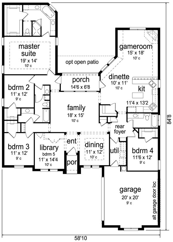 Dream House Plan - European Floor Plan - Main Floor Plan #84-595