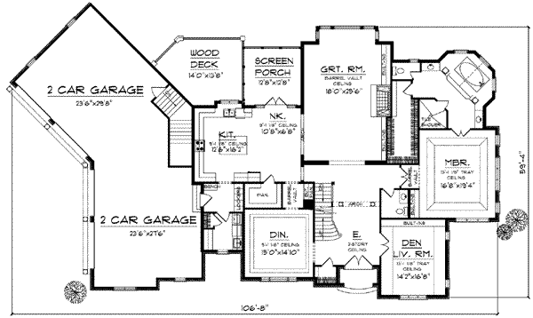 House Blueprint - European Floor Plan - Main Floor Plan #70-639