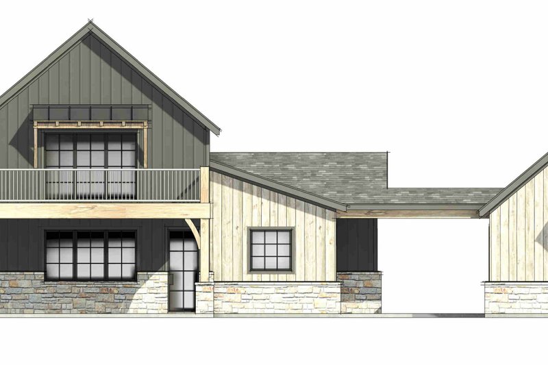 House Design - Exterior - Rear Elevation 1 for Barndominium House Plan #1096-162 - 4 bed, 2 bath