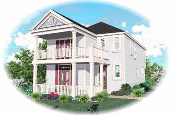 Exterior - Front Elevation for Southern House Plan #81-115 - 4 bed, 2.5 bath