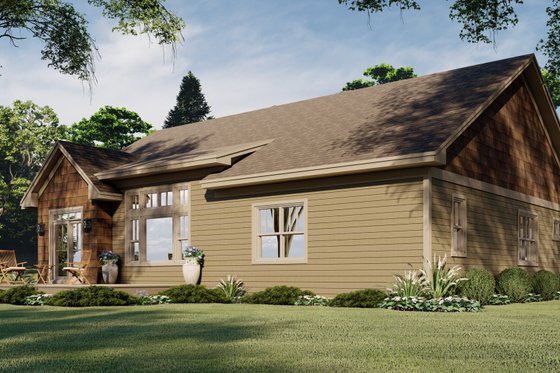 Exterior - Rear Elevation for Craftsman House Plan #51-1178 - 3 bed, 2 bath