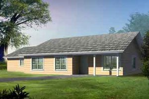Ranch Exterior - Front Elevation Plan #1-1277