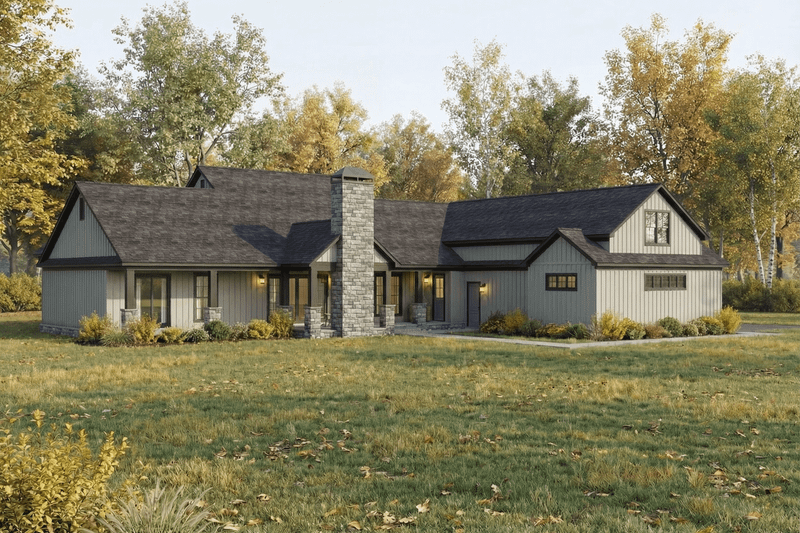 Architectural House Design - Exterior - Other Elevation 2 for Farmhouse House Plan #923-458 - 3 bed, 3.5 bath