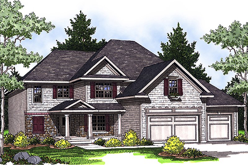 Home Plan - Front View - 2400 square foot Traditional home