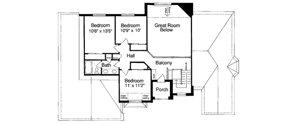 House Design - European Floor Plan - Upper Floor Plan #46-170
