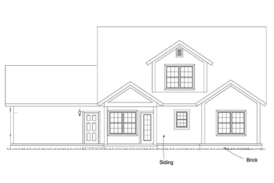 Exterior - Rear Elevation for Cottage House Plan #513-2175 - 4 bed, 2.5 bath