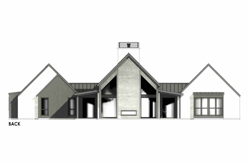 House Blueprint - Exterior - Rear Elevation 3 for Modern House Plan #1096-68 - 4 bed, 3 bath