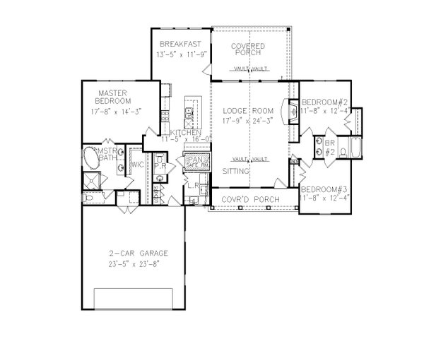 Ranch Floor Plan - Main Floor Plan #54-553