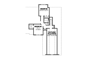 Floor Plan - Upper Floor for European House Plan #34-219 - 4 bed, 3 bath