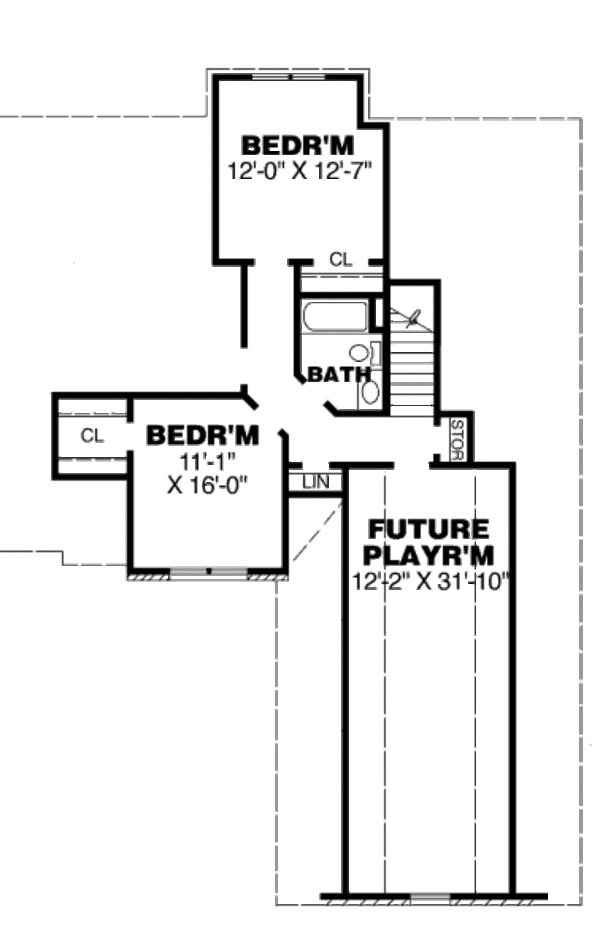 European Floor Plan - Upper Floor Plan #34-219