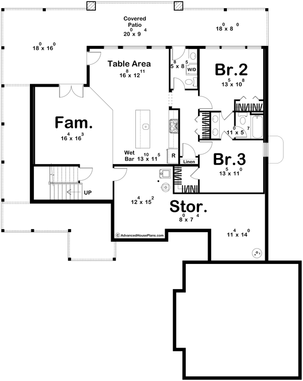 Home Plan - Beach Floor Plan - Lower Floor Plan #455-594