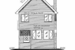Exterior - Rear Elevation for Cottage House Plan #18-292 - 3 bed, 3 bath