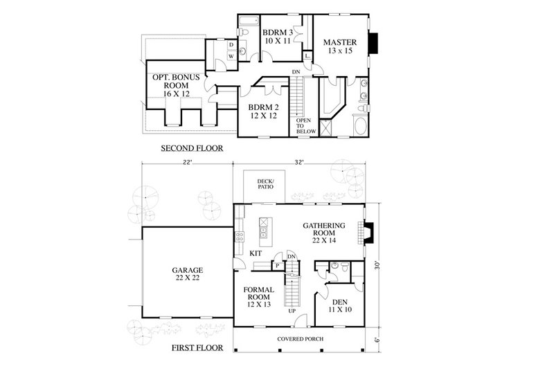 House Blueprint - Floor Plan - Main Floor for Colonial House Plan #1053-79 - 3 bed, 2.5 bath