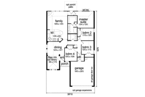 Floor Plan - Main Floor for Traditional House Plan #84-333 - 4 bed, 2 bath