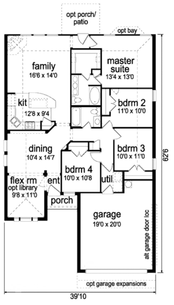 Traditional Floor Plan - Main Floor Plan #84-333