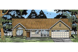 Ranch Exterior - Front Elevation Plan #42-185