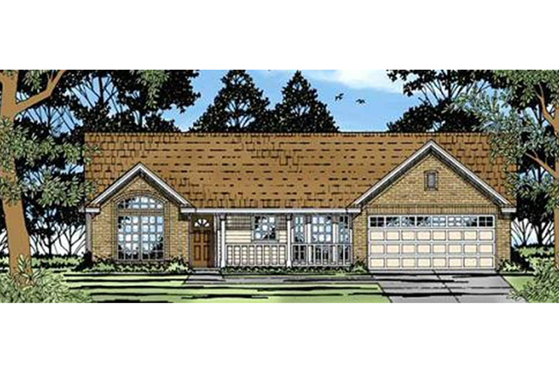 Ranch Style House Plan - 3 Beds 2 Baths 1271 Sq/Ft Plan #42-185