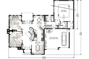 Floor Plan - Main Floor for Traditional House Plan #23-292 - 4 bed, 3.5 bath