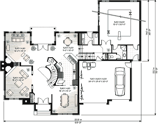 House Blueprint - Traditional Floor Plan - Main Floor Plan #23-292