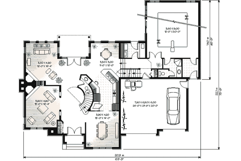 Dream House Plan - Floor Plan - Main Floor for Traditional House Plan #23-292 - 4 bed, 3.5 bath