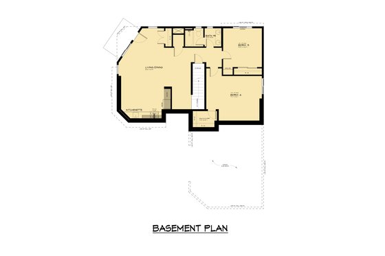 Floor Plan - Lower Floor for Contemporary House Plan #1066-269 - 6 bed, 5 bath