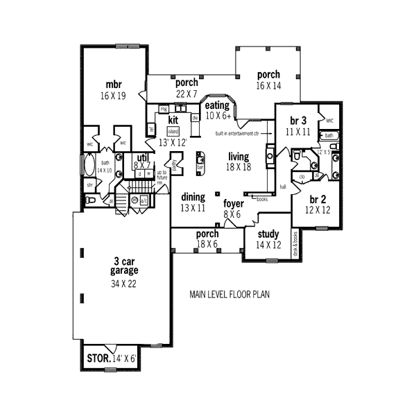 Home Plan - European Floor Plan - Main Floor Plan #45-356