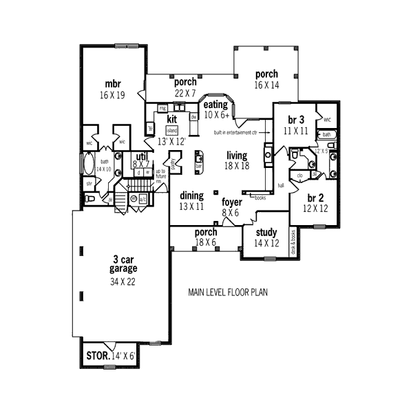 European Floor Plan - Main Floor Plan #45-356
