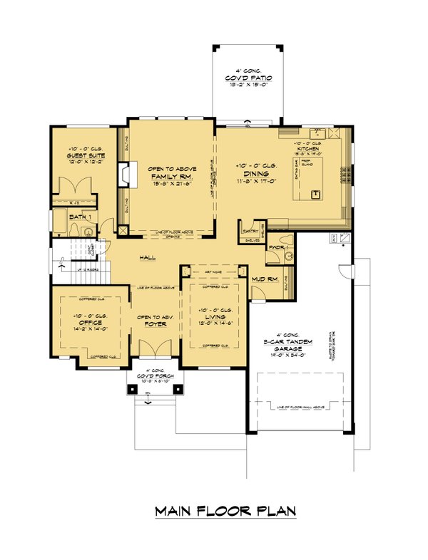 House Blueprint - Contemporary Floor Plan - Main Floor Plan #1066-165