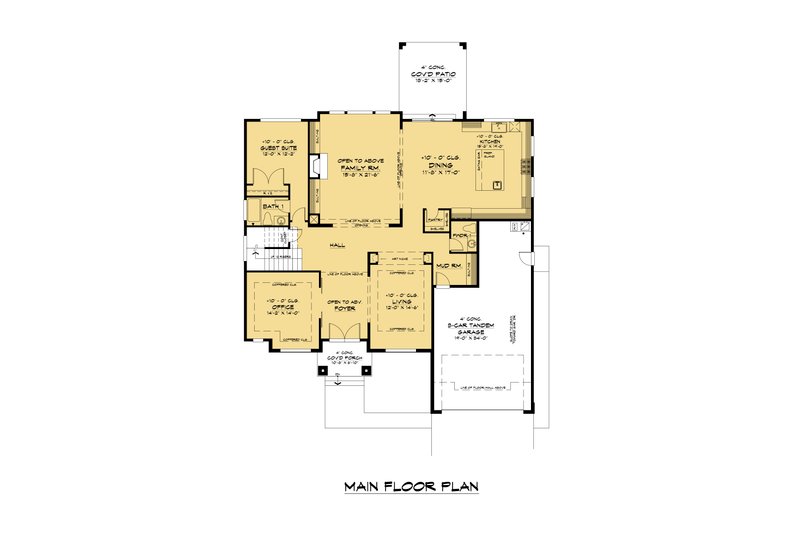 House Blueprint - Floor Plan - Main Floor for Contemporary House Plan #1066-165 - 5 bed, 4.5 bath