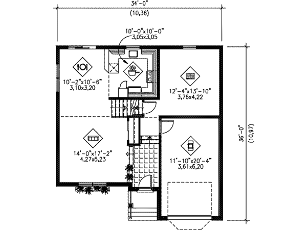 Cottage Floor Plan - Main Floor Plan #25-4116