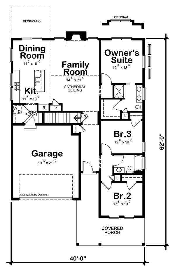 Dream House Plan - Farmhouse Floor Plan - Main Floor Plan #20-2440