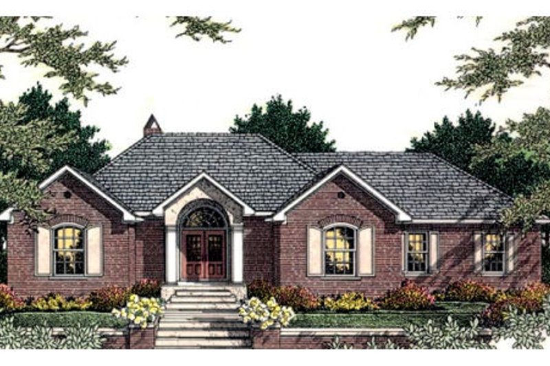 Dream House Plan - European Exterior - Front Elevation Plan #406-131