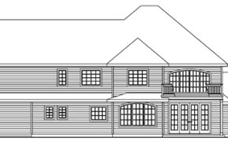 Home Plan - Exterior - Rear Elevation for European House Plan #124-735 - 5 bed, 3.5 bath