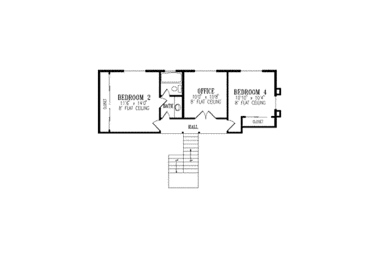 Floor Plan - Upper Floor for Adobe / Southwestern House Plan #1-482 - 3 bed, 2.5 bath